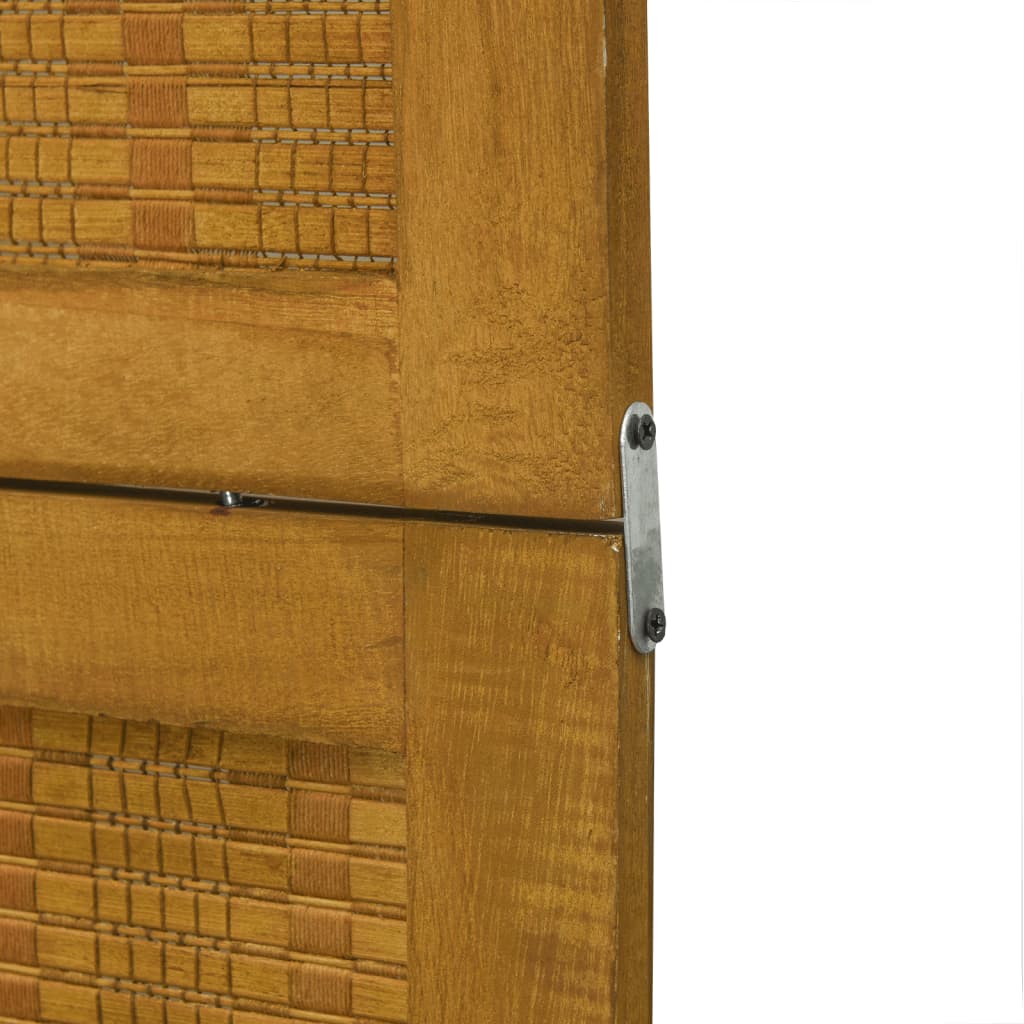 Divisorio Ambienti 5 Pannelli Marrone Legno Massello Paulownia - homemem39