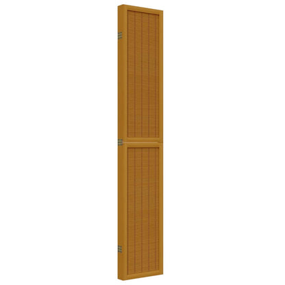 Room Divider 5 Panels Brown Solid Paulownia Wood