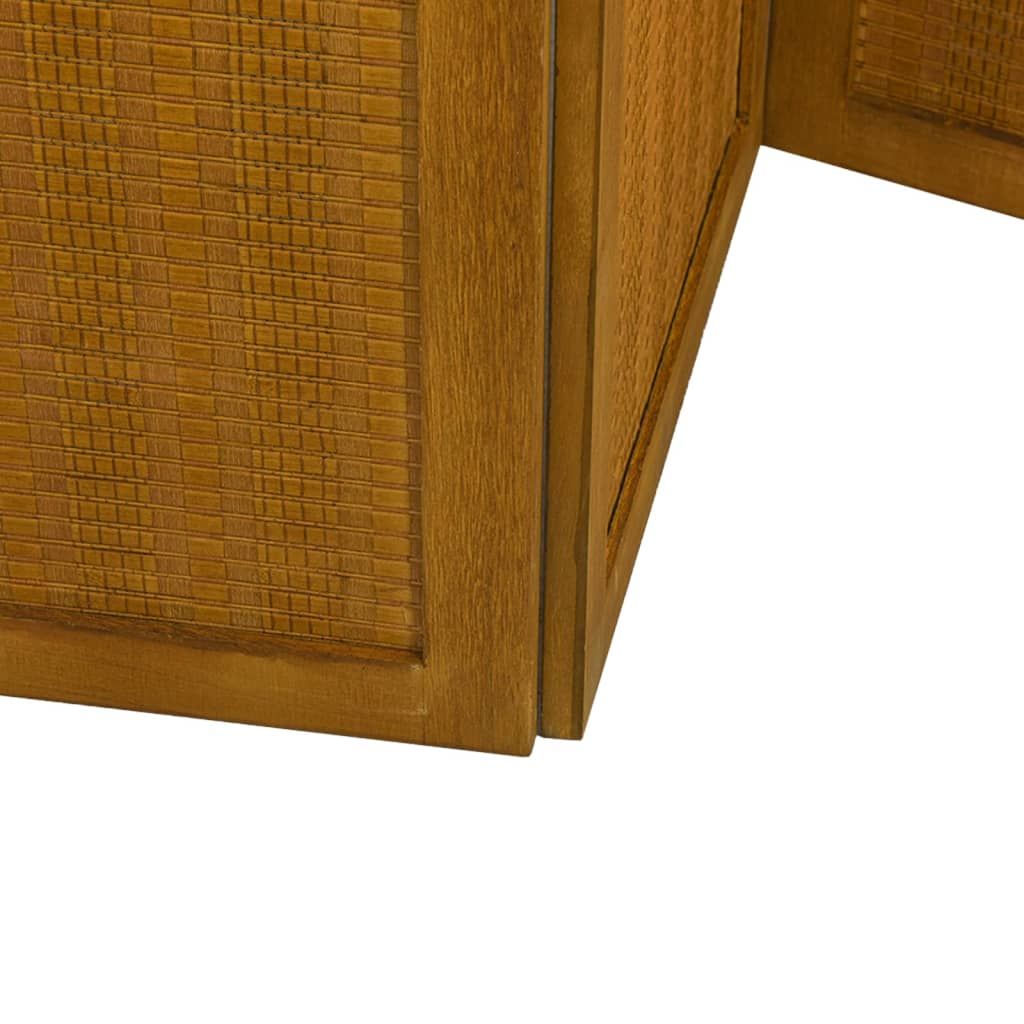 Room Divider 5 Panels Brown Solid Paulownia Wood