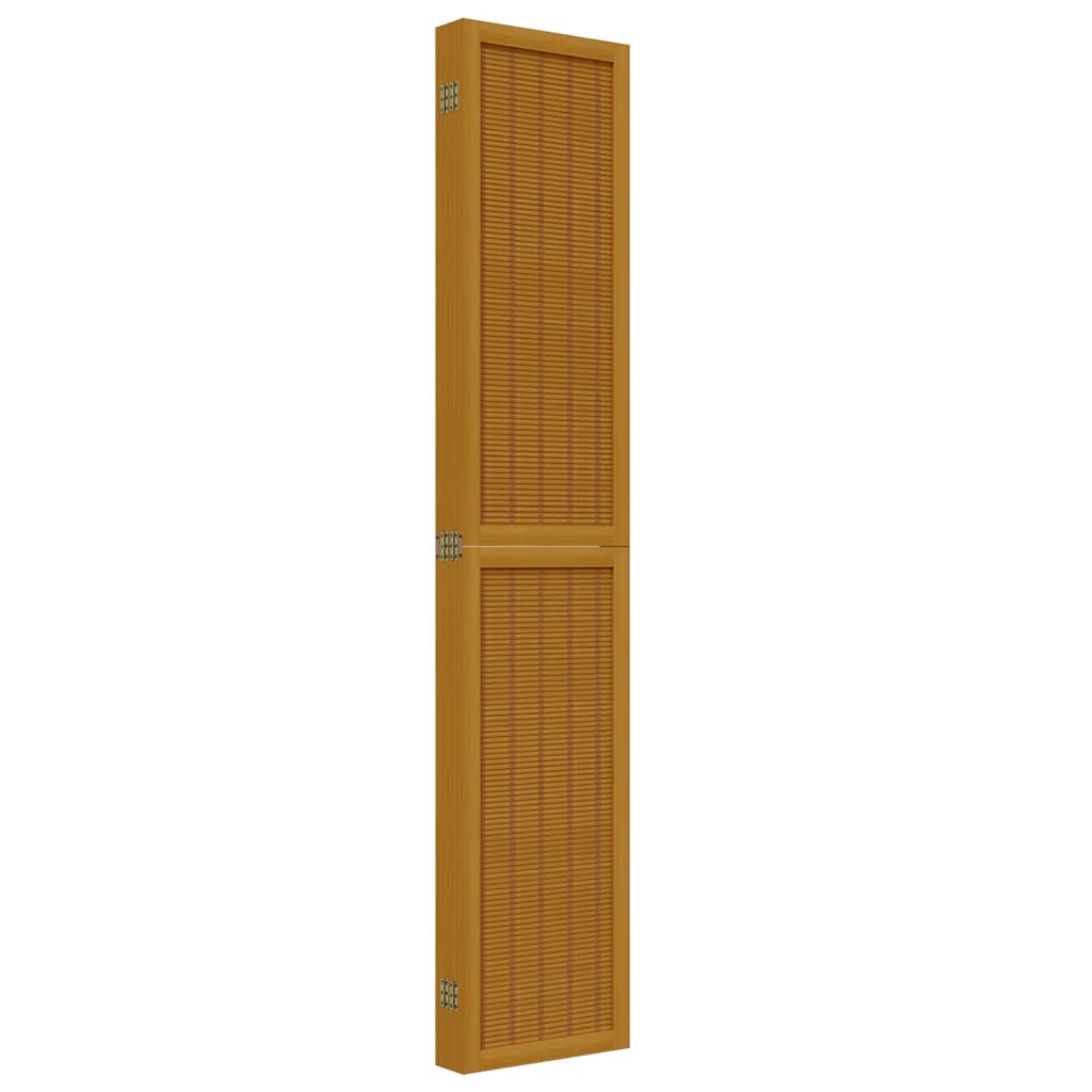 Room Divider 6 Panels Brown Solid Paulownia Wood