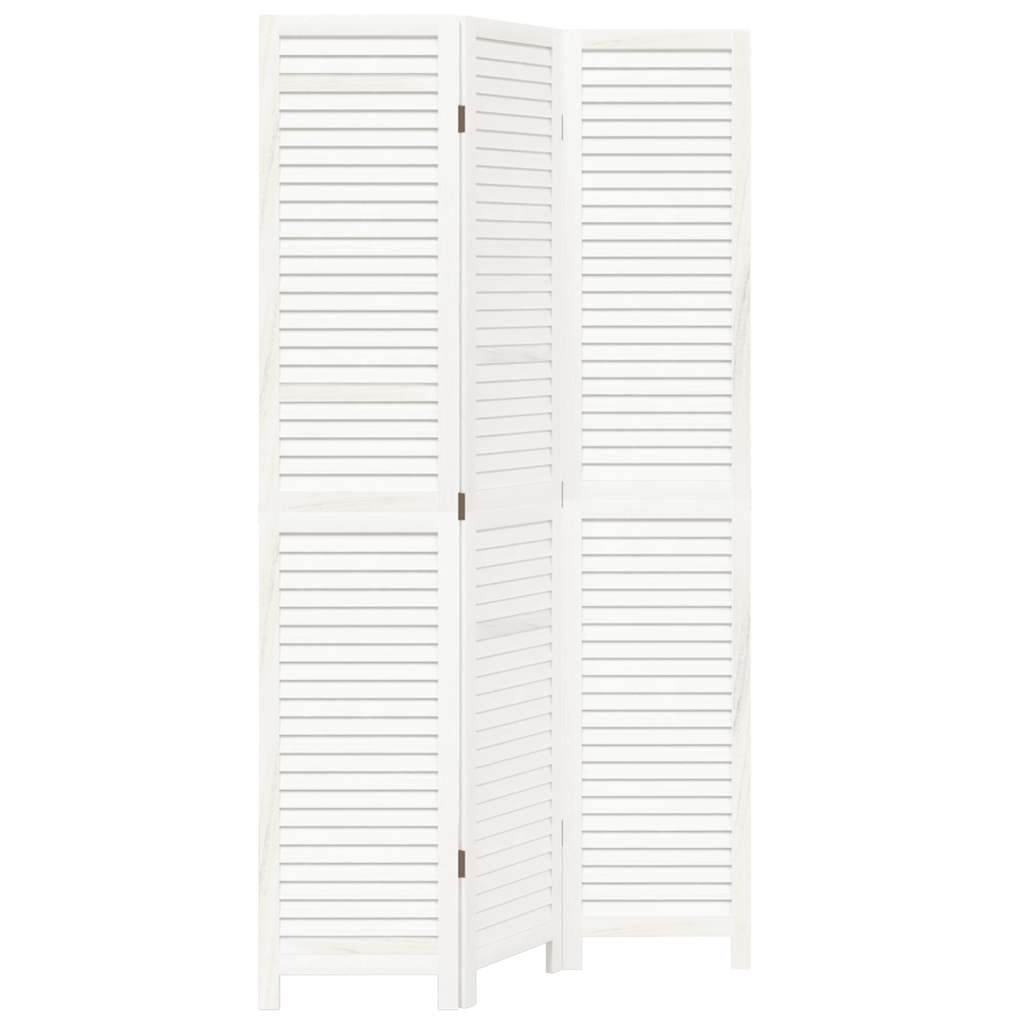 Divisorio Ambienti 3Pannelli Bianco Legno Massello di Paulownia