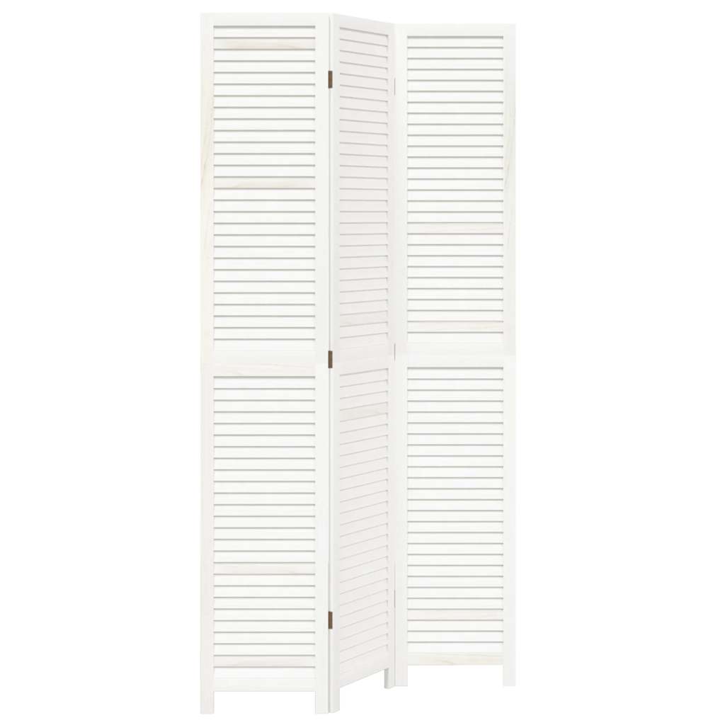 Divisorio Ambienti 3Pannelli Bianco Legno Massello di Paulownia