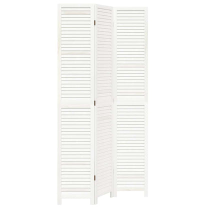 Divisorio Ambienti 3Pannelli Bianco Legno Massello di Paulownia