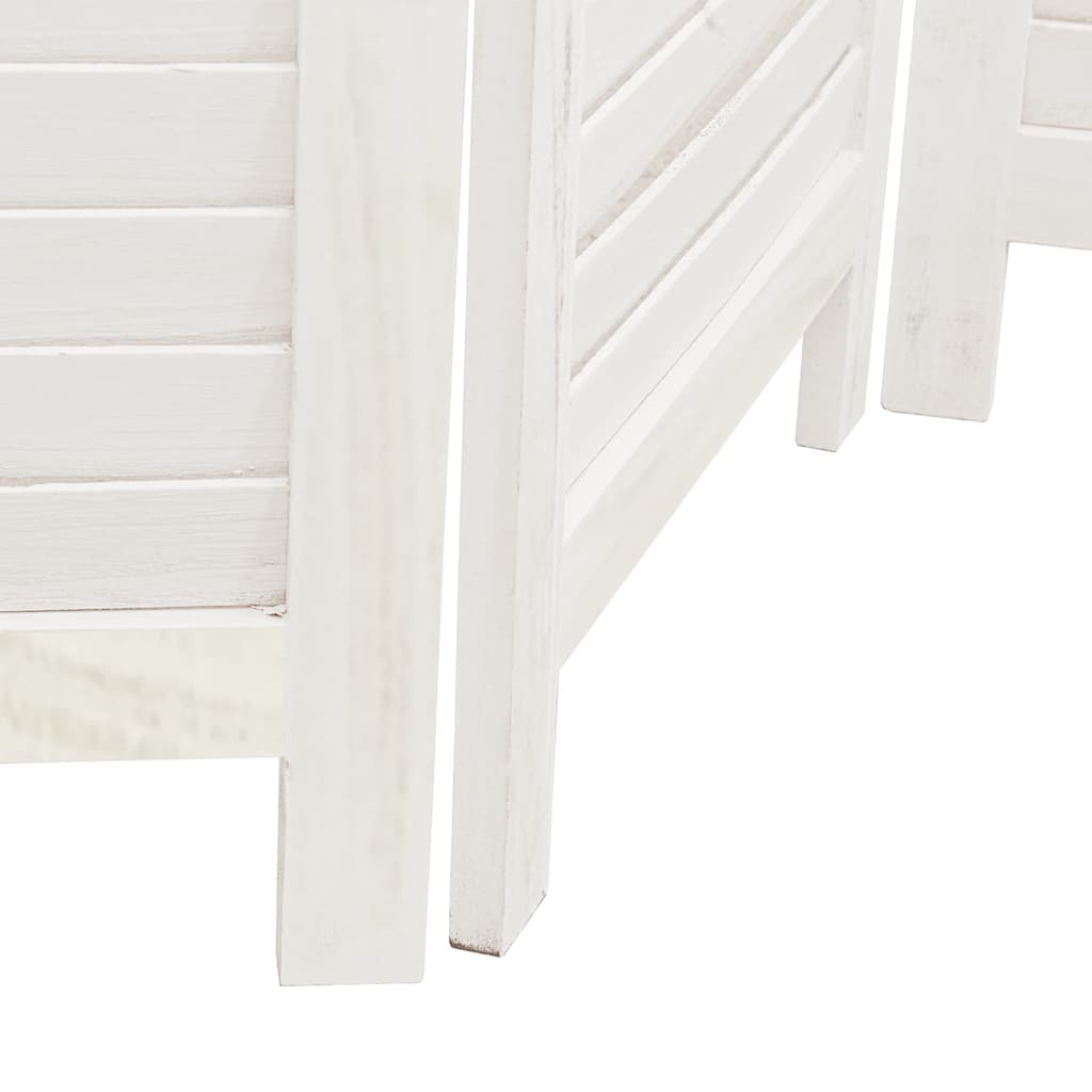 Divisorio Ambienti 6Pannelli Bianco Legno Massello di Paulownia