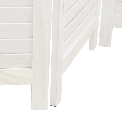 Divisorio Ambienti 6Pannelli Bianco Legno Massello di Paulownia