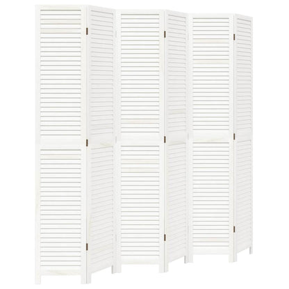 Divisorio Ambienti 6Pannelli Bianco Legno Massello di Paulownia | homemem39