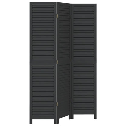 Divisorio Ambienti 3 Pannelli Nero Legno Massello di Paulownia | homemem39