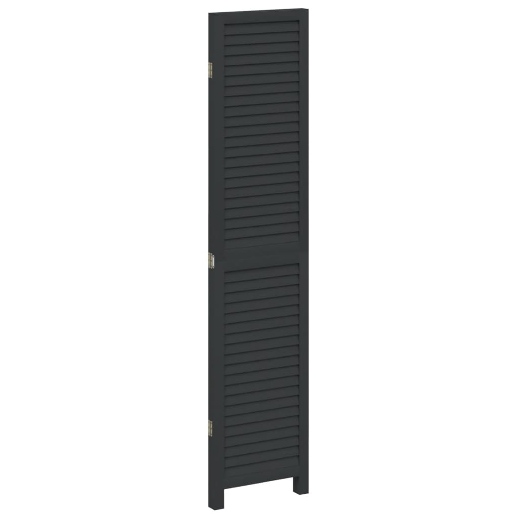 Divisorio Ambienti 3 Pannelli Nero Legno Massello di Paulownia | homemem39