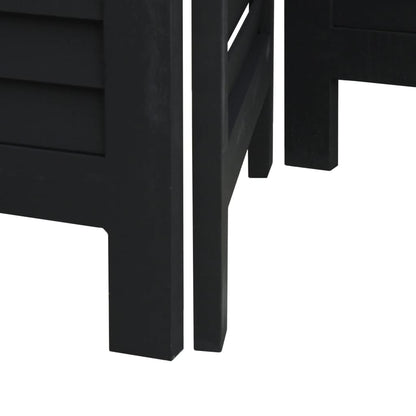 Divisorio Ambienti 3 Pannelli Nero Legno Massello di Paulownia | homemem39