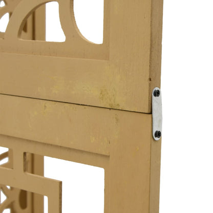 Divisorio Ambienti 5 Pannelli Marrone Legno Massello Paulownia - homemem39