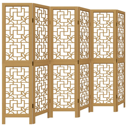 Divisorio Ambienti 6 Pannelli Marrone Legno Massello Paulownia - homemem39