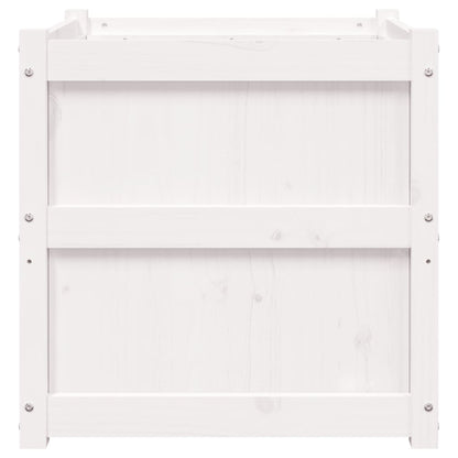 Fioriere da Giardino 2 pz Bianche in Legno Massello di Pino - homemem39