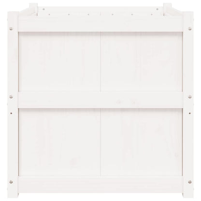 Fioriera da Giardino Bianca 70x70x70 cm Legno Massello di Pino