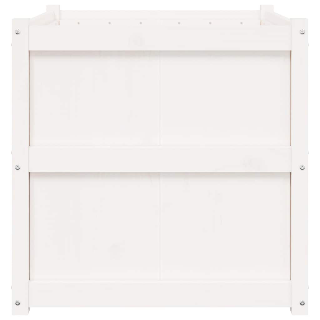 Fioriera da Giardino Bianca 70x70x70 cm Legno Massello di Pino | homemem39