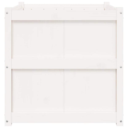 Fioriera da Giardino Bianca 70x70x70 cm Legno Massello di Pino | homemem39