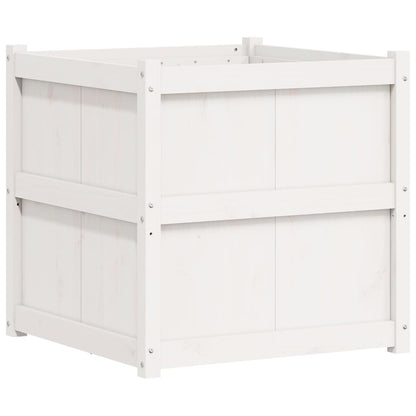Fioriera da Giardino Bianca 70x70x70 cm Legno Massello di Pino | homemem39