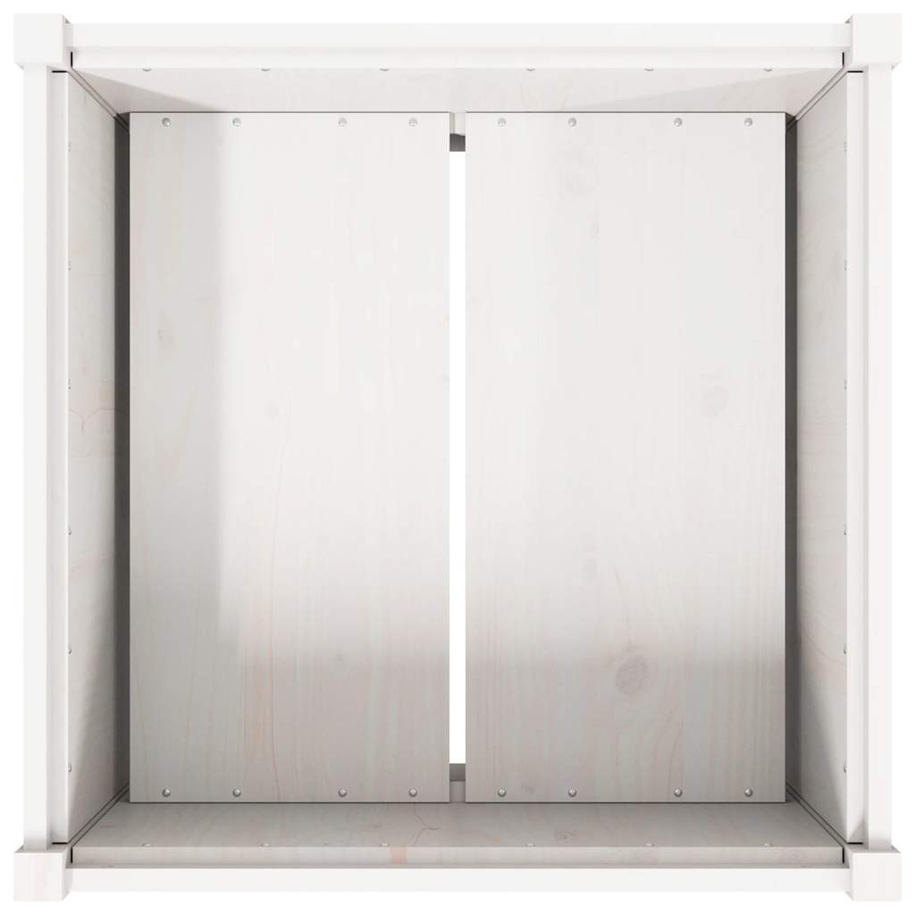 Fioriera da Giardino Bianca 70x70x70 cm Legno Massello di Pino | homemem39