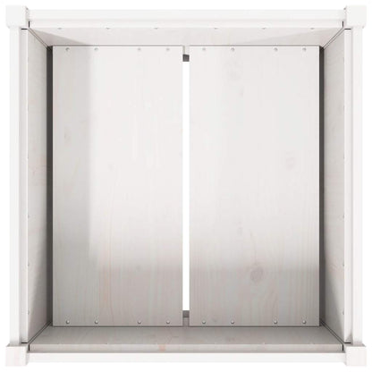 Fioriera da Giardino Bianca 70x70x70 cm Legno Massello di Pino | homemem39