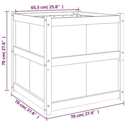 Fioriera da Giardino Bianca 70x70x70 cm Legno Massello di Pino | homemem39