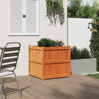 Fioriera Giardino Marrone Cera 70x70x70 cm Legno Massello Pino - homemem39