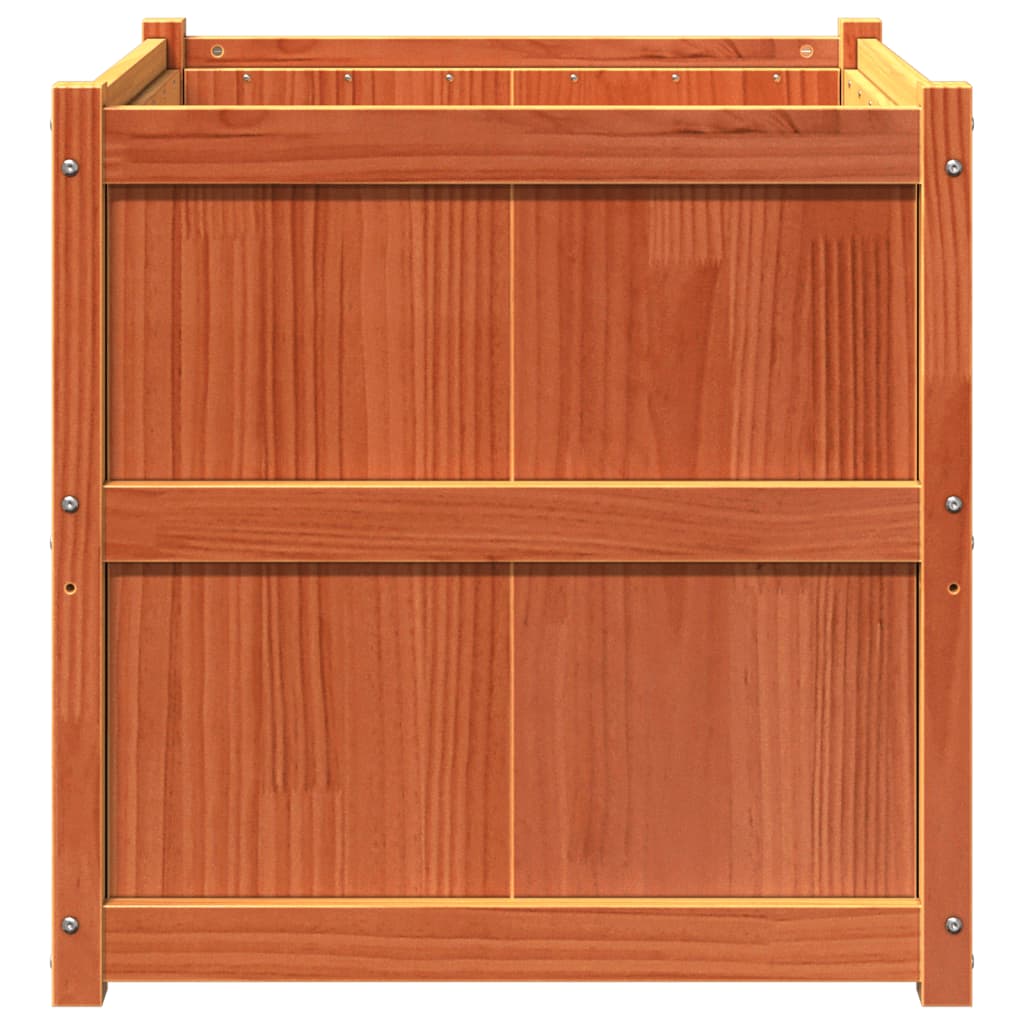 Fioriera Giardino Marrone Cera 70x70x70 cm Legno Massello Pino - homemem39