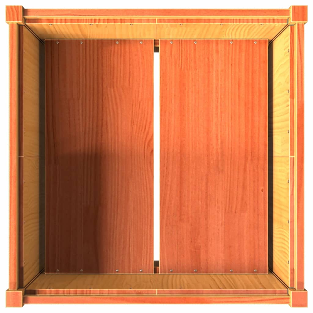 Fioriera Giardino Marrone Cera 70x70x70 cm Legno Massello Pino - homemem39