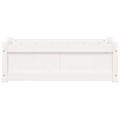 Fioriera da Giardino Bianca 90x31x31 cm Legno Massello di Pino