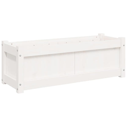 Fioriere da Giardino 2 pz Bianche in Legno Massello di Pino - homemem39