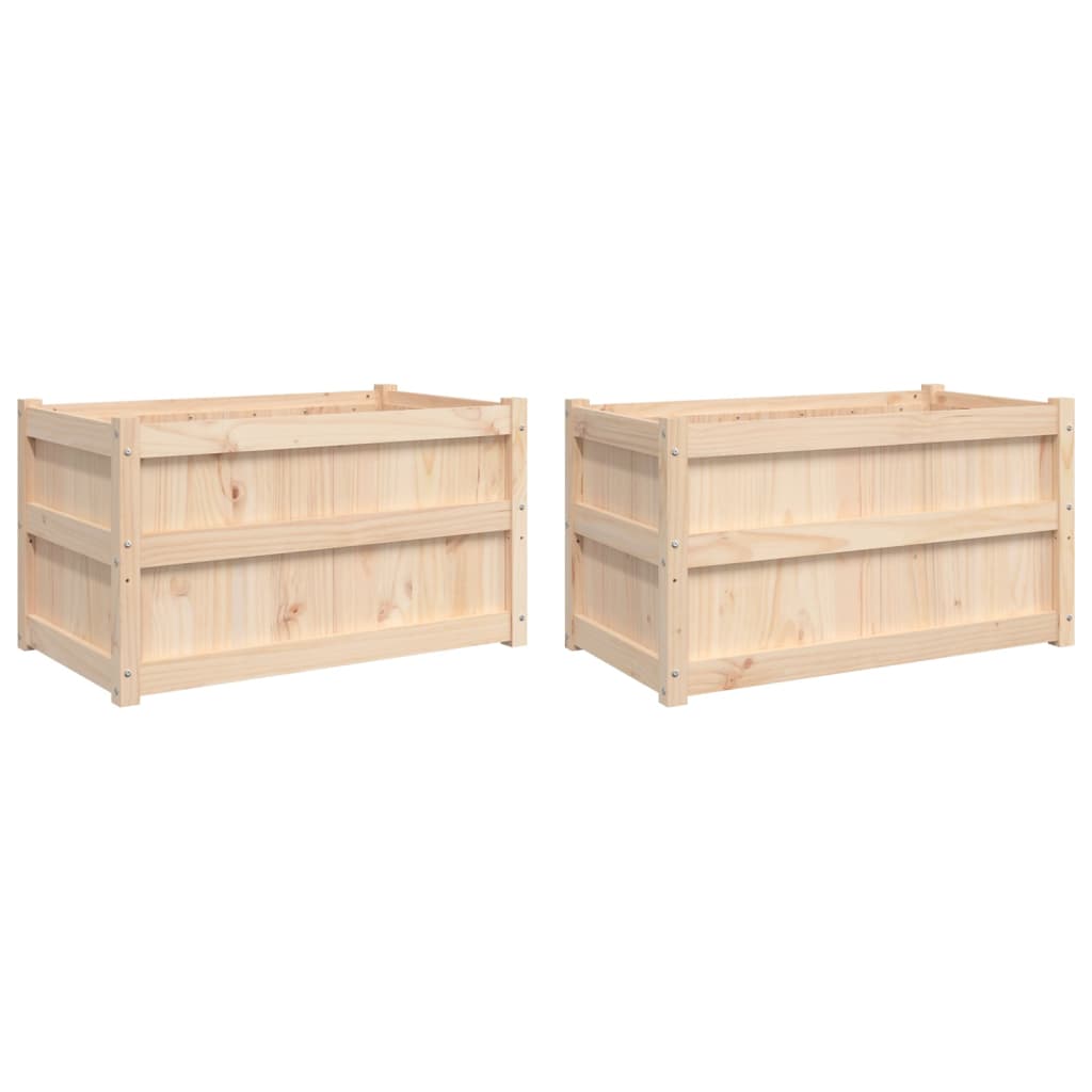 Fioriere da Giardino 2 pz in Legno Massello di Pino | homemem39