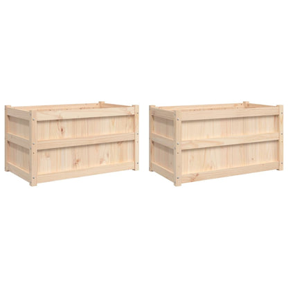 Fioriere da Giardino 2 pz in Legno Massello di Pino | homemem39