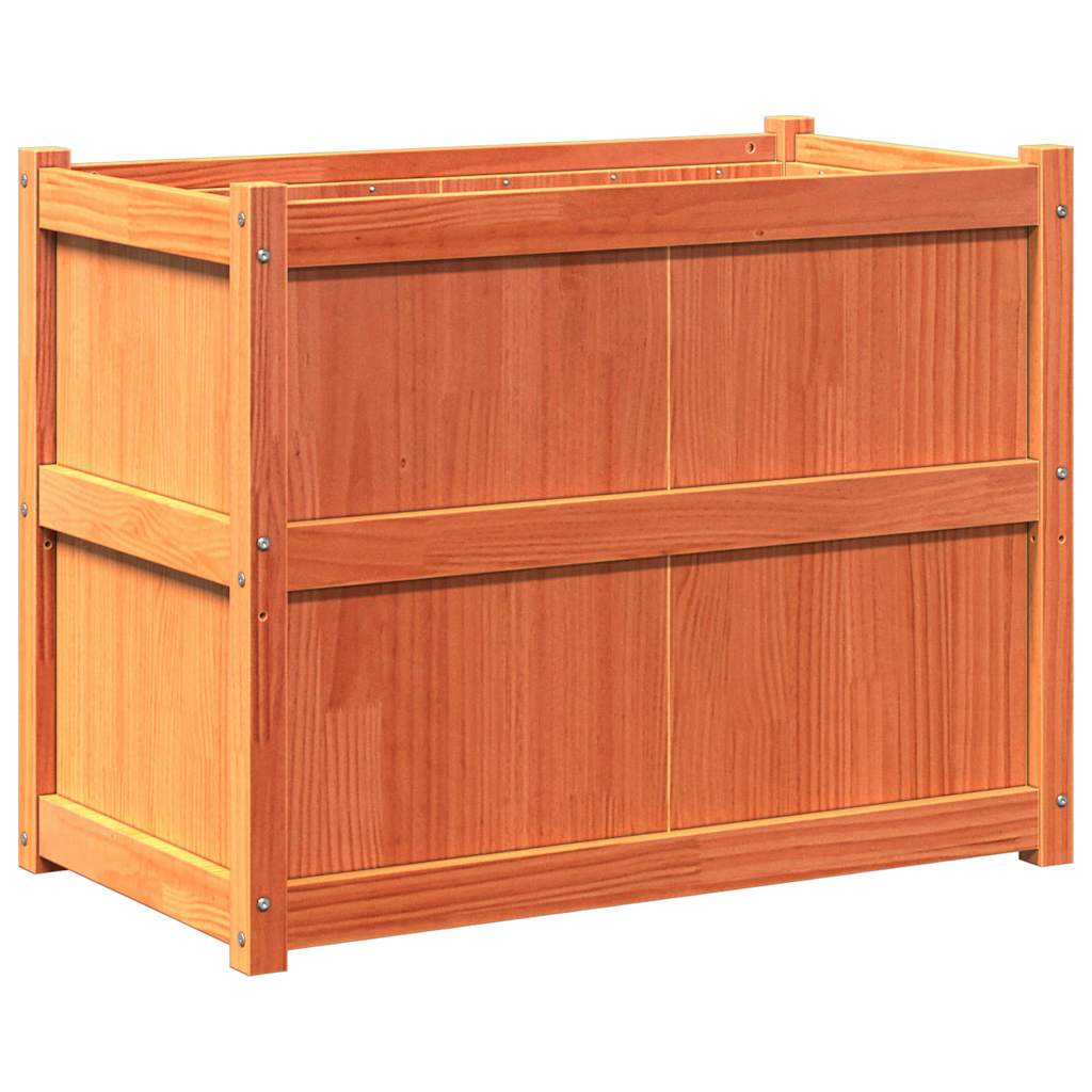 Fioriera Giardino Marrone Cera 90x50x70 cm Legno Massello Pino | homemem39