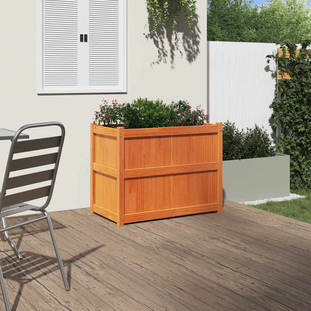 Fioriera Giardino Marrone Cera 90x50x70 cm Legno Massello Pino | homemem39