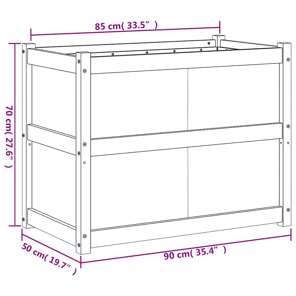 Fioriera Giardino Marrone Cera 90x50x70 cm Legno Massello Pino | homemem39