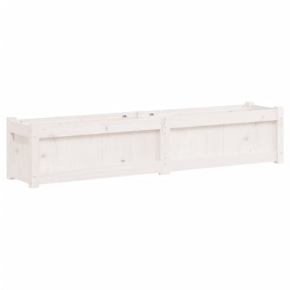 Fioriera da Giardino Bianca 150x31x31 cm Legno Massello di Pino