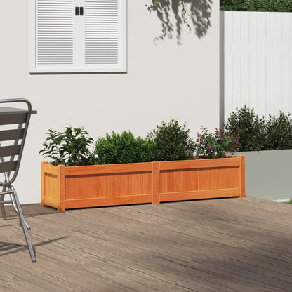 Fioriera Giardino Marrone Cera 150x31x31 cm Legno Massello Pino | homemem39
