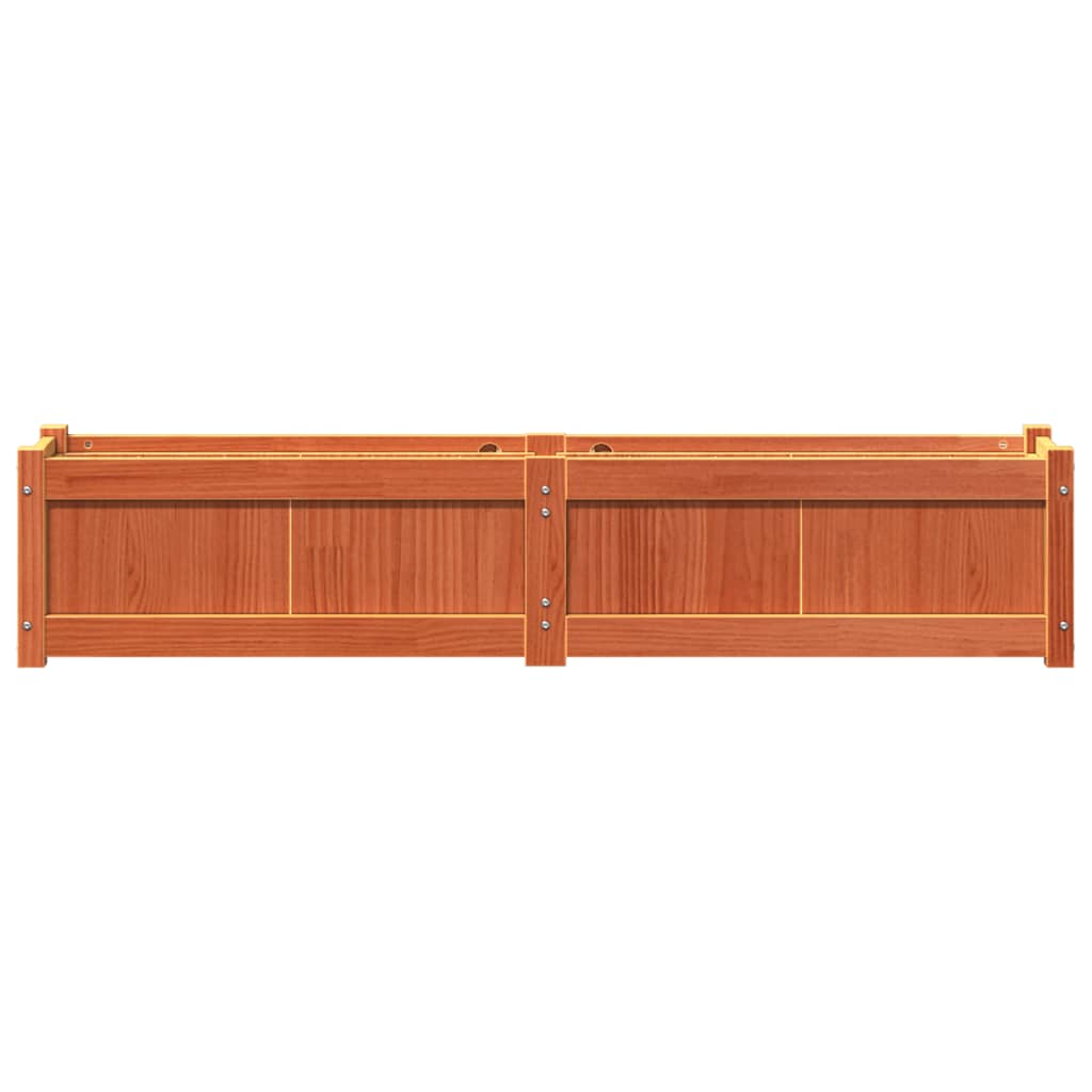 Fioriere da Giardino 2pz Marrone Cera Legno Massello di Pino - homemem39