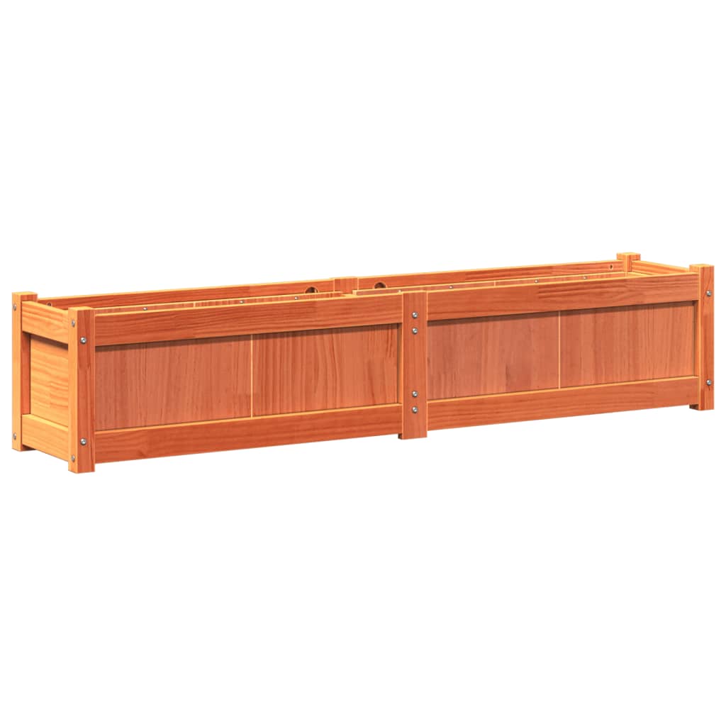 Fioriere da Giardino 2pz Marrone Cera Legno Massello di Pino