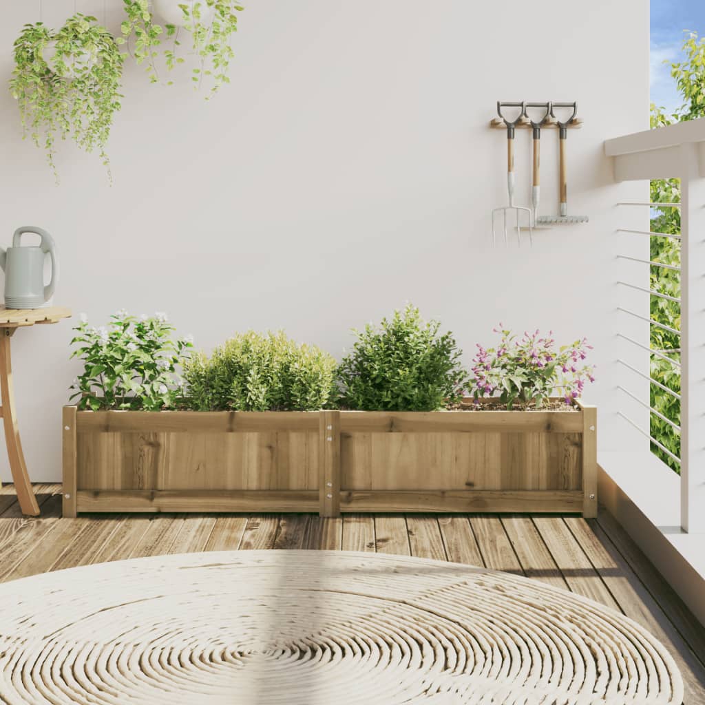 Fioriera da Giardino 150x31x31 cm in Legno di Pino Impregnato - homemem39