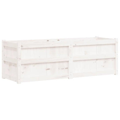 Fioriera da Giardino Bianca 150x50x50 cm Legno Massello di Pino