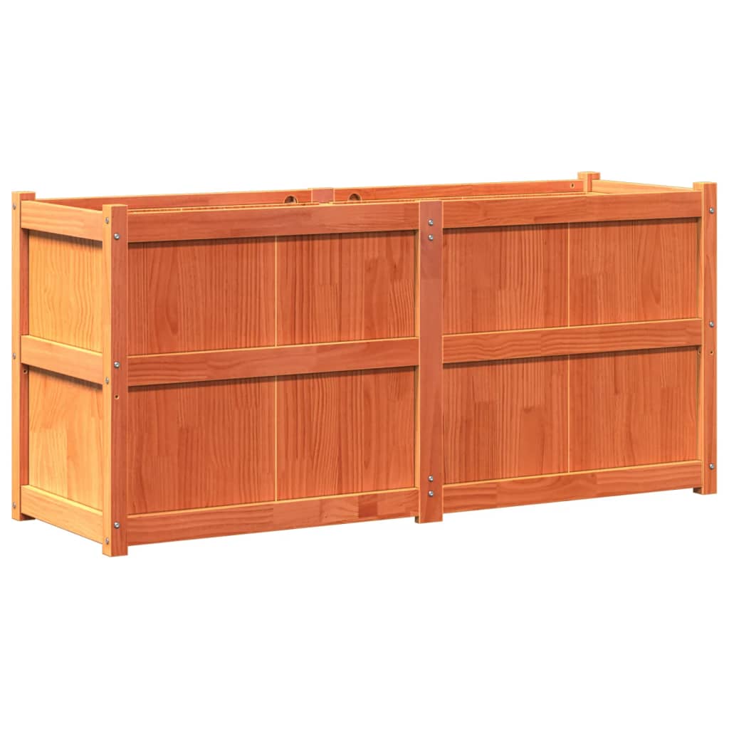 Fioriera Giardino Marrone Cera 150x50x70 cm Legno Massello Pino | homemem39