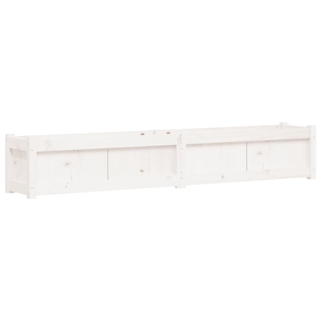 Fioriera da Giardino Bianca 180x31x31 cm Legno Massello di Pino | homemem39