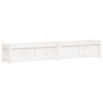 Fioriera da Giardino Bianca 180x31x31 cm Legno Massello di Pino | homemem39