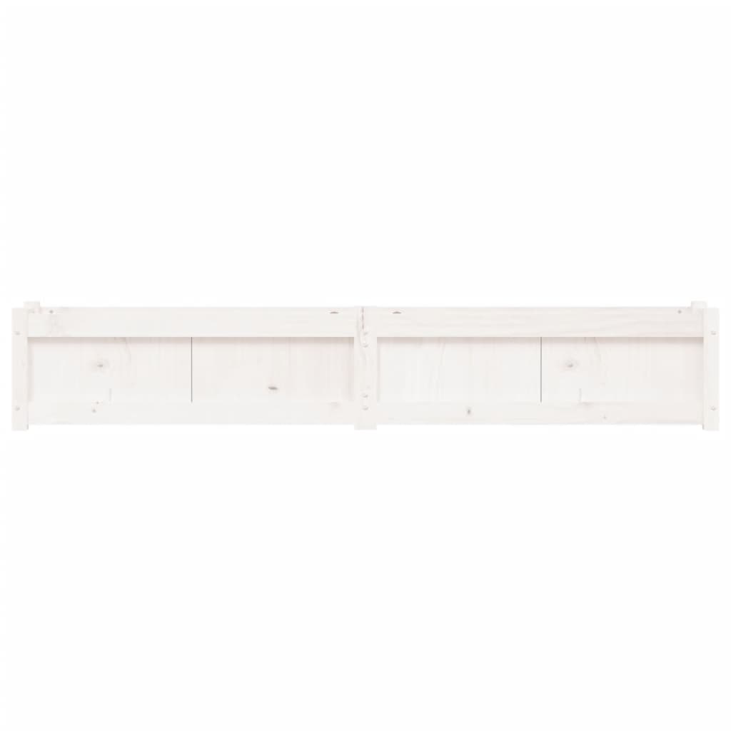 Fioriera da Giardino Bianca 180x31x31 cm Legno Massello di Pino | homemem39