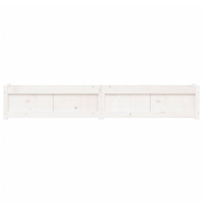 Fioriera da Giardino Bianca 180x31x31 cm Legno Massello di Pino | homemem39