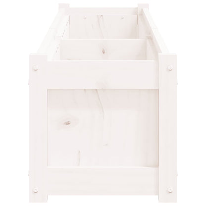 Fioriera da Giardino Bianca 180x31x31 cm Legno Massello di Pino | homemem39