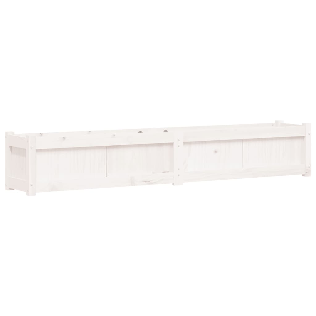 Fioriera da Giardino Bianca 180x31x31 cm Legno Massello di Pino | homemem39
