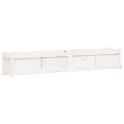 Fioriera da Giardino Bianca 180x31x31 cm Legno Massello di Pino | homemem39