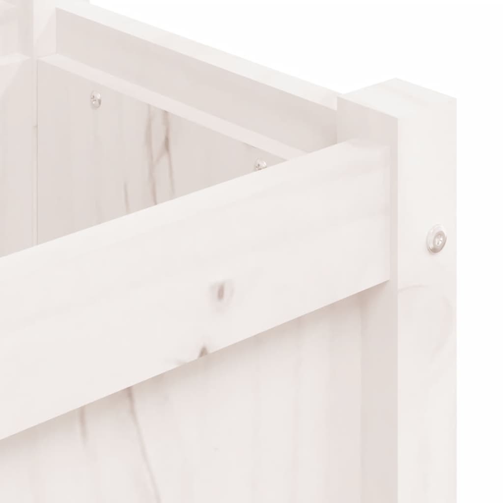 Fioriera da Giardino Bianca 180x31x31 cm Legno Massello di Pino | homemem39