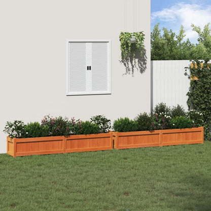 Fioriere da Giardino 2pz Marrone Cera Legno Massello di Pino | homemem39