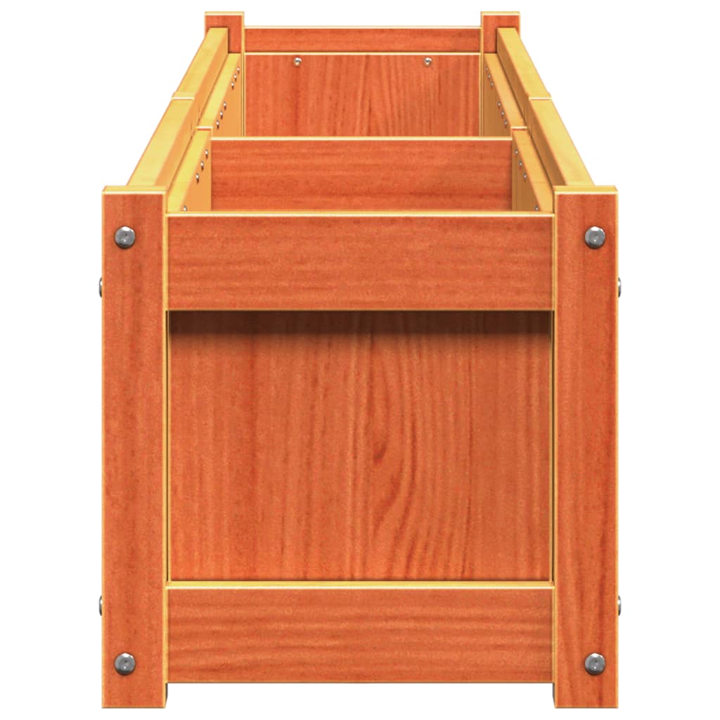 Fioriere da Giardino 2pz Marrone Cera Legno Massello di Pino | homemem39